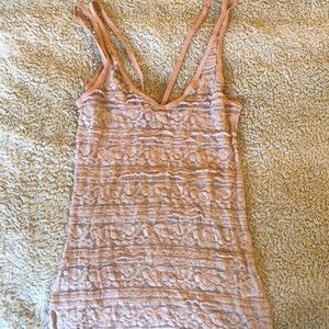 Pink lace tank